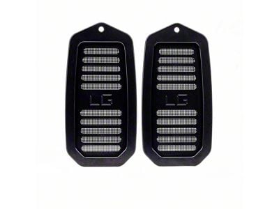 Billet Door Jamb Vents with LG logo; Black Anodized (70-72 Chevelle)