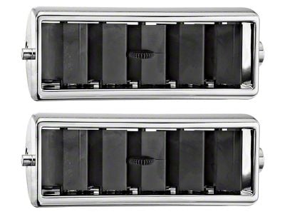 Center Air Outlets; Black and Chrome (69-72 Chevelle)