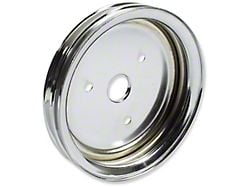 Chevelle Crankshaft Pulley, Small Block, Double Groove, Chrome, 1964-1968