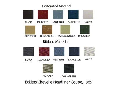 Chevelle Headliner, Deluxe Kit, 2-Door Coupe, 1969