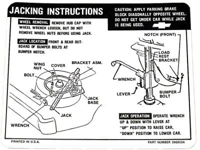 Chevelle Jacking Instructions SS , 1969-1970