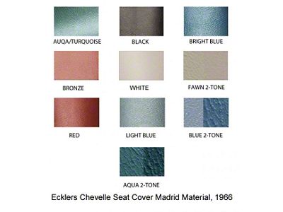 Chevelle Rear Seat Covers, Bench, Second Row Wagon, 1966