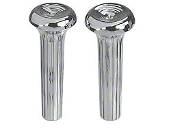 Ribbed Door Lock Knobs; Chrome (68-73 Chevelle)