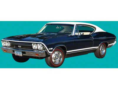 SS Side Stripe Kit; Black (1968 Chevelle)