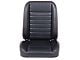 TMI Cruiser Classic Bucket Seats; Black Madrid Vinyl with White Stitching (Universal; Some Adaptation May Be Required)