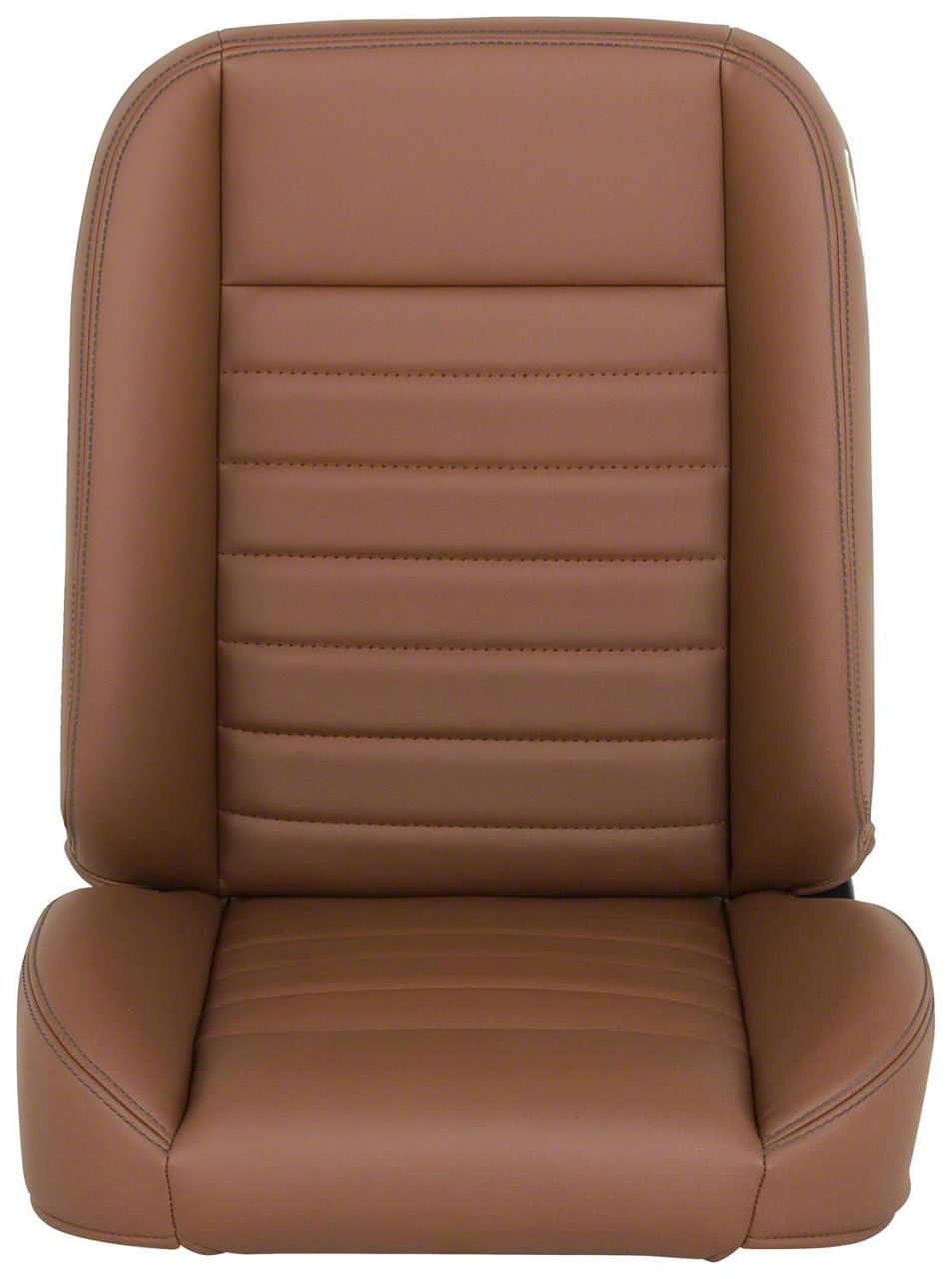 TMI Ecklers Cruiser Classic Bucket Seats; Saddle Brown Vinyl with Brown ...