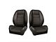 TMI Pro-Series Universal Sport Low Back Seats; Charcoal Black Verona with Black Stitching (Universal; Some Adaptation May Be Required)