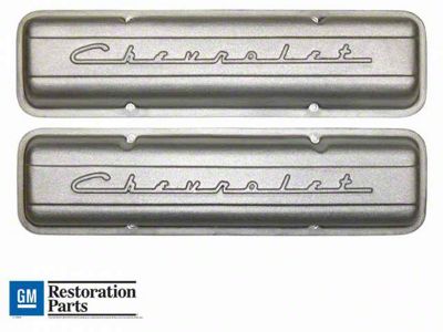 Valve Covers with Chevrolet Script Logo; Black (64-83 Small Block V8 Chevelle, Malibu)