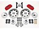 Chevelle Wilwood Front Disc Brake Kit, 6-piston Red Calipers, Drilled & Slotted Rotors, 1973-1977