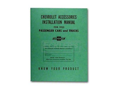 Chevrolet Accessories Installation Manual, 1953