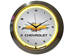 Chevrolet Clock, Yellow Neon Bowtie