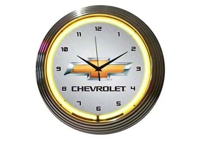 Chevrolet Clock, Yellow Neon Bowtie