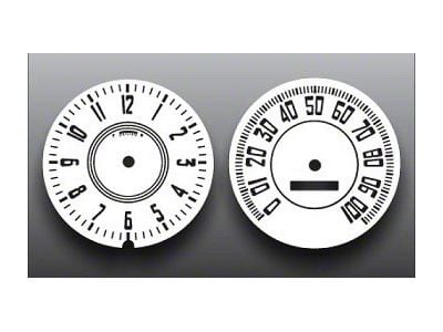 Chevroletr Truck White Face Gauge Clock/Speedometer Overlay, 1948