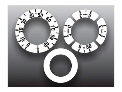 Chevroletr Truck White Face Gauge Overlay, 1953-1955