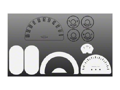 Chevroletr Truck White Face Gauge Overlay, 1960-1963