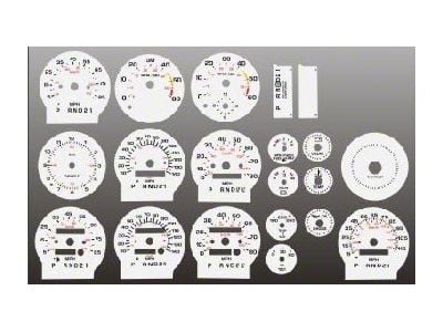 Chevrolet El Camino White Face Gauges Instrument Cluster Overlay,1978..1985