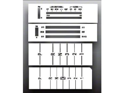 Chevrolet El Camino White Face Heater Control Overlay HVAC, 1970-1972 (Round Gauges)