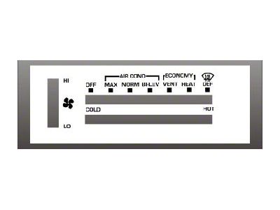 Chevrolet GMC Suburban White Face Heater Control Overlay,1980..1991