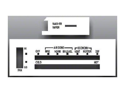 Chevrolet Suburban,White Face Heater Control Overlay,HVAC,1973..1979