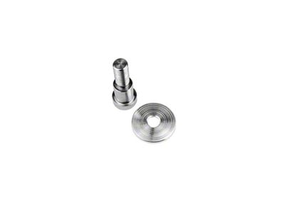 1/2-Inch-13 GM Door Striker Bolt Kit; Aluminum Striker Plate Style 2; Machined Finish (71-76 Caprice, Impala)