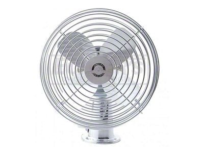 Chevy 6 Steel Blade Heavy Duty Chrome Fan, 12 Volt