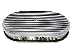 Chevy Air Cleaner, Oval Full Finned Polished Aluminum, 15