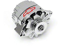 Chevy Alternator, Chrome, With Bowtie Logo, 60 Amp, 3-Wire, 1955-1957