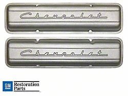 Chevy Aluminum Valve Covers, With Chevrolet Script, Small Block, 1955-1957