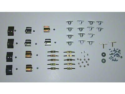 Chevy Beltline Clip & Screw Set, 2-Door Sedan, Bel Air, Complete, With End Clips, 1955-1957 (Bel Air Sedan, Two-Door)