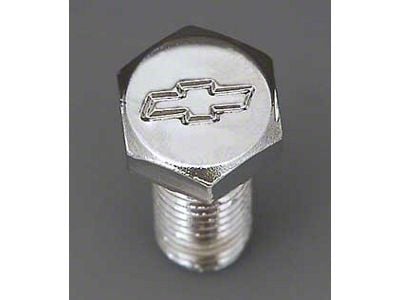 Chevy Bowtie Fuel Pump Bolts, Small Block, Chrome, 1955-1957