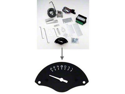 Classic Instruments Chevy Classic Instruments Shifter Indicator, Turbo Hydra-Matic 700R4, 200R Automatic Transmission, Black Face, With White Letters, 1955-1956