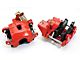 Chevy Disc Brake Calipers, Rear, Red Powder Coated, 1955-1957