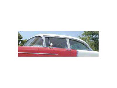 Chevy Door Glass, Installed In Lower Channel, Tinted, 2-Door Sedan & Wagon, Left, 1955-1957