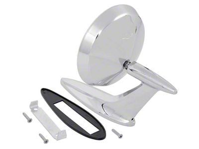 Door Mirror; Chrome; Driver or Passenger Side (59-60 Biscayne, Brookwood, Impala, Kingswood, Parkwood)