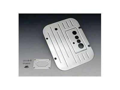 Chevy Firewall Plate, Bowtie Ribbed Billet Aluminum, With Vintage Air, 1957