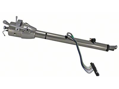 Chevy Flaming River Tilt Steering Column With Shift Indicator, With Neutral Safety Switch, Polished SS, 1955-1956