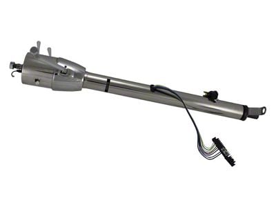 Chevy Flaming River Tilt Steering Column With Shifter, With Neutral Safety Switch, Polished SS, 1955-1956