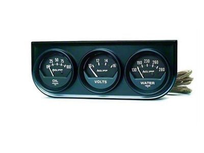 Auto Meter Auto Gage Series Gauge Console; Oil Pressure/Volts/Water Temp