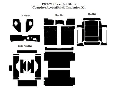 Chevy Insulation, QuietRide, AcoustiShield, Complete Kit, Blazer, 1967-1972