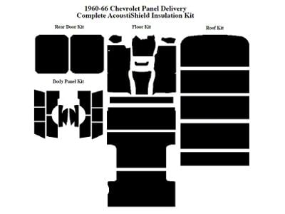 Chevy Insulation, QuietRide, AcoustiShield, Complete Kit, Panel Delivery Truck, 1960-1966 (Panel Delivery)