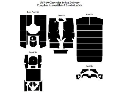 Chevy Insulation, QuietRide, AcoustiShield, Complete Kit, Sedan Delivery, 1959-1960