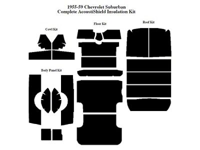 Chevy Insulation, QuietRide, AcoustiShield, Complete Kit, Suburban, 1955-1959 (Suburban)