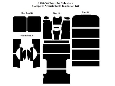 Chevy Insulation, QuietRide, AcoustiShield, Complete Kit, Suburban, 1960-1966 (Suburban)