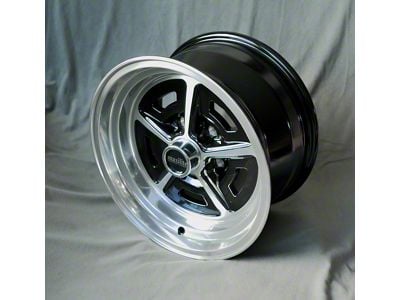 Magnum 500 Style Black/Diamond Cut Wheel; 15x8; 0mm Offset (65-70 Biscayne, Brookwood, Caprice, Estate, Impala, Kingswood, Townsman)