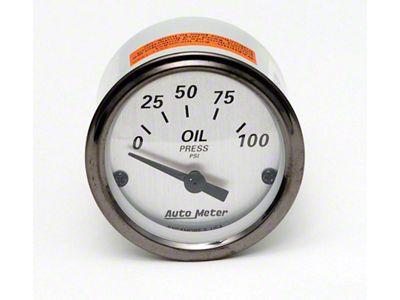 Auto Meter American Platinum Series 2-1/16-Inch Oil Pressure Gauge; 0-100 PSI