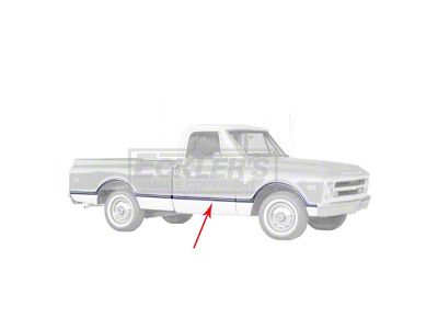 Chevy Or GMC Truck, Door Molding, Fleetside, Left, 1967-1968