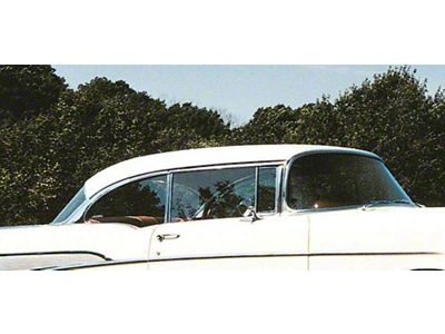 Chevy Quarter Glass, Installed In Frame, Clear, 2-Door Hardtop, Right, 1955-1957