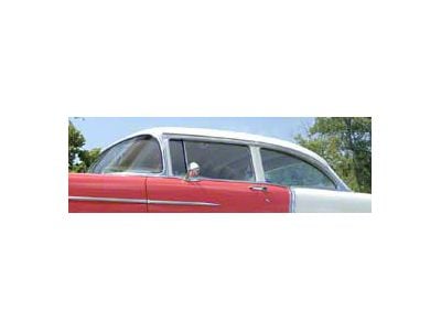 Chevy Quarter Glass, Installed In Lower Channel, Tinted, 2-Door Sedan, Left, 1955-1957