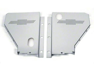 Chevy Radiator Filler Panels, For CCI Tubular Core Support & Cross-Flow Radiator, Stainless Steel, With Bowtie, 1957