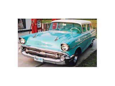 Chevy Rear Curved Quarter Glass, Right, Clear, 4-Door Wagon, 1955-1957